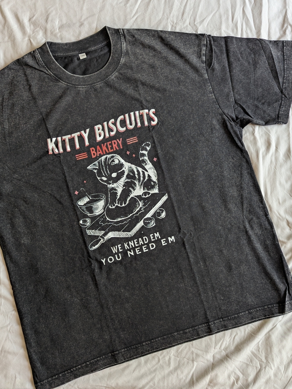 Cat T-shirt "Kitty Biscuit Bakery-We Knead Em, You Need Em"